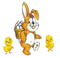 Gif animé Pâques lapin poussins